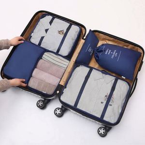 Ensemble de 6 sacs de rangement pour bagages de voyage, cubes de compression imperméables pour valise - Product Image 4