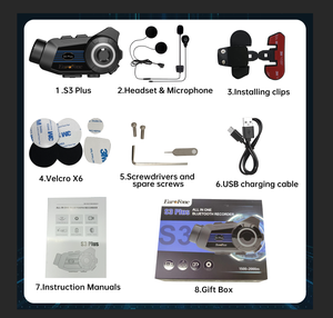 خوذة الاتصال الداخلي مزودة بالبلوتوث لمشاركة الموسيقى JOG Dial مع كاميرا تسجيل فيديو فائقة الوضوح بدقة 2K لركاب الدراجات النارية - Product Image 6