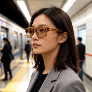 Gafas de sol con montura cuadrada y lentes amarillas, protección UV400, estilo urbano para mujer BV1404OA - Product Image 3