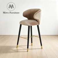 Chaises de bar de luxe en tissu, chaises hautes modernes pour îlot de cuisine, tabourets de comptoir pivotants pour meubles de cuisine