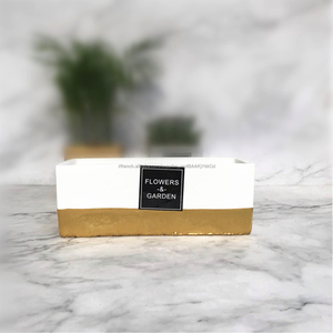 rectangulaire or détails en argent <span class=keywords><strong>noir</strong></span> blanc pots de fleurs de ciment béton succulente planteur - Product Image 6
