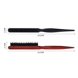 Peigne de coiffure professionnel en bois <span class=keywords><strong>à</strong></span> queue pointue avec poils en nylon pour <span class=keywords><strong>chignon</strong></span>, peigne <span class=keywords><strong>à</strong></span> dents pour la coiffure <span class=keywords><strong>à</strong></span> <span class=keywords><strong>domicile</strong></span> - Product Image 4