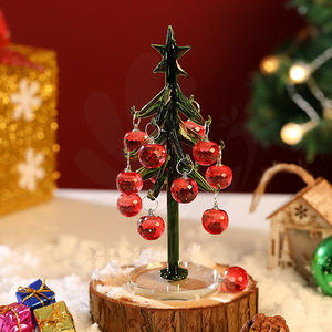 Darzelle <b>Crystal</b> Christmas <b>Tree</b> And Snowman Ornament 20cm Mini Glass Decor For Holiday Gift - Product Image 3