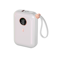 Batterie externe classique 10000 mAh, charge rapide 22,5 W, USB-C, avec câble intégré, coque ABS, finition UV