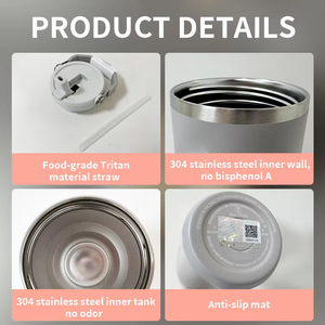 Bán chạy nhất được hoan nghênh cầm tay gấp rơm cách nhiệt cốc thời trang công suất lớn cho du lịch ngoài trời xách tay cốc - Product Image 4