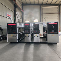 Machine d'impression flexographique 2 couleurs, découpeuse rotative, alimentateur à bords, pour la fabrication de boîtes en carton ondulé 1400x2600