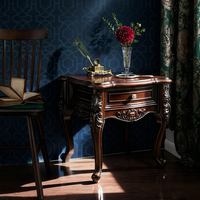 Table console en bois massif sculpté, de style moderne classique et luxueux, durable, avec plateau semi-circulaire, pour salon, chambre et salle à manger