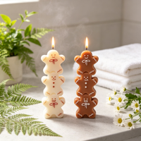 Handgemachte Sojawachs-Lebkuchenmann-förmige Aromatherapie-Kerze mit individuellem Duft - Umweltfreundliches Feiertagsgeschenk für Hochzeiten und Partys