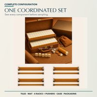 Set Mahjong Amerika Kustom Amber Honeycomb Koleksi Lengkap dengan Ubin, Rak, Penggeser, Alas, dan Kotak untuk Program Hadiah