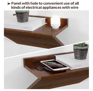 Living Room <strong>Floating</strong> Nightstand Wood <strong>Shelves</strong> Bedside Tables <strong>Desk</strong> Wall Mounted Modern Z Shaped <strong>Floating</strong> <strong>Shelves</strong> - Product Image 5