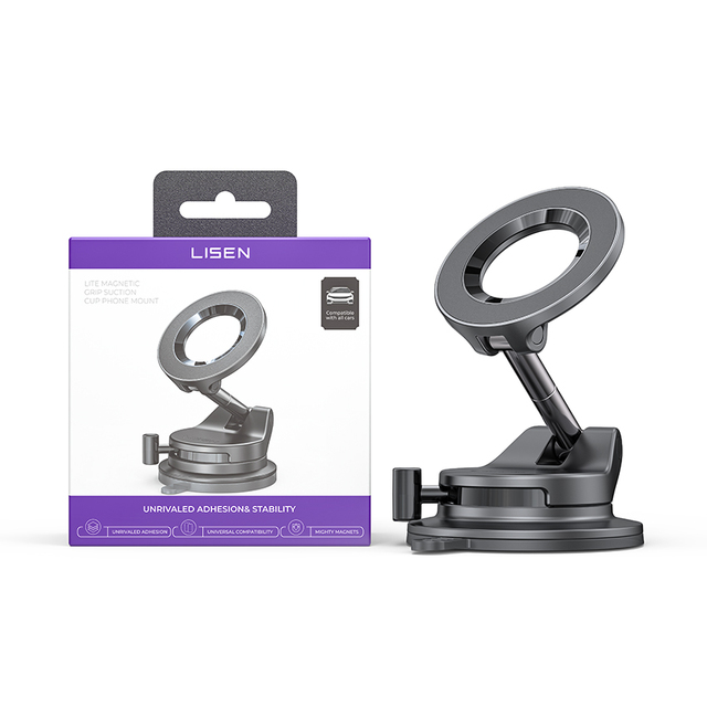 LISEN Vacuum Magnetic Car Phone Holder Electric Suction Auto Adsorption Mobile Mount 360 Rotatable Stand for iPhone 17 16 Pro