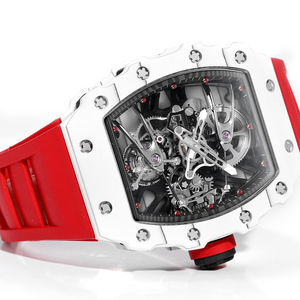 Montre de sport haut de gamme pour homme et femme, en fibre de carbone, texture marbrée unique, cadran squeletté, tourbillon transparent, montre de course - Product Image 2