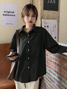 Uniform Women <strong>Shirts</strong> Long Sleeve 2025 New Loose Student <strong>White</strong> <strong>Shirt</strong> Bottoming Top Business Wear Fashion Blank <strong>Shirt</strong> - Product Image 4