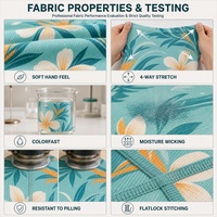 Combinaison de yoga extensible en nylon recyclé certifié GRS à 80 % et élasthanne à 20 %, imprimé floral hawaïen, finition mate, une pièce