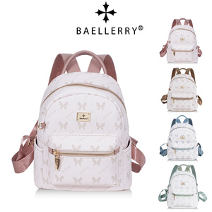 Baelerry Butterfly Print <b>Backpack</b> Pink <b>Lightweight</b> Detachable Strap Student <b>Backpack</b> - Product Image 4