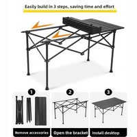 Table pliante portable légère et élégante de style camping pour la pêche, les pique-niques et les excursions en voiture