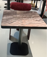 Table de jardin contemporaine en alliage d'aluminium et plateau en bois plastique, structure en aluminium, ensemble de mobilier de jardin pour 6 personnes, garantie 3 ans
