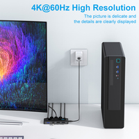 Commutateur USB RSHTECH 2 en 5 sorties avec commutateur KVM 4K @ 60Hz et 4 ports USB 3.0 pour 2 ordinateurs