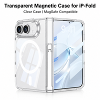 Étui pliable pour iPhone Duo Fold avec protection d'écran en verre, couvercle de charnière, béquille extensible, compatible avec la charge sans fil, OEM