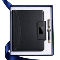 Ensemble cadeau d'entreprise, ensemble promotionnel de luxe, carnet personnalisé avec logo, format A5, avec stylo, avec clé USB 32 Go dans un coffret cadeau