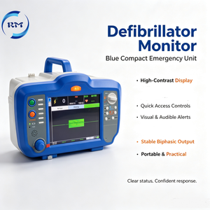 Défibrillateur portable biphasique avec moniteur <span class=keywords><strong>AED</strong></span>, enregistreur ECG, surveillance SpO2 et NIBP pour situations d'urgence (usage public) - Product Image 4