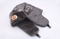 Gorro Ushanka con Insignia del Estrella Roja Soviética, Gorro de Invierno Cálido con Orejeras de Piel Sintética para Hombre