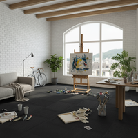 Revêtement de sol modulaire en polypropylène rembourré, dalles de moquette à rayures carrées modernes pour la décoration résidentielle et commerciale