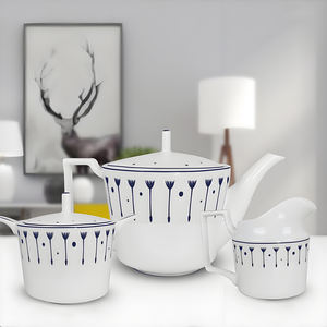 Assiettes décoratives en porcelaine fine de style campagnard français, motif <span class=keywords><strong>pissenlit</strong></span> bleu, pour événements - Product Image 5
