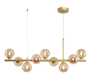 Lustre LED moderne, boule de verre grise Magic Bean, éclairage minimaliste moderne, plafonnier pour salon, salle à manger, <span class=keywords><strong>suspension</strong></span> - Product Image 1