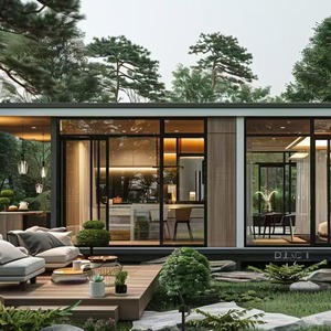 Serre moderne d'extérieur coupe-vent à toit plat avec structure en aluminium, véranda préfabriquée, jardin d'hiver mobile, maison en verre. - Product Image 1