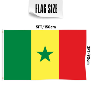 Logo personnalisé imprimé 3x5ft drapeau sénégalais fanion polyester simple face pour automobile pour les bannières nationales et drapeaux d'affichage - Product Image 2