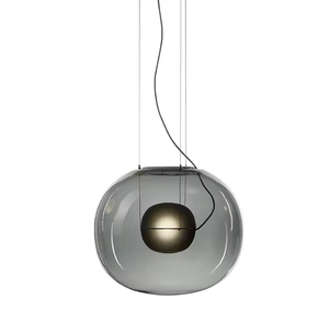 Zeal Lighting Factory Supply Grey Glass <b>Dining</b> Room Chandelier <b>Light</b> Bubbles Pendant with Remote Control - Product Image 5