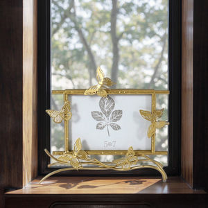 Marco de fotos de <span class=keywords><strong>nudismo</strong></span> familiar, molduras de mesa, marco de fotos de Metal mariposa 5X7 para decoración del hogar - Product Image 2