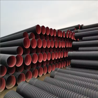 Tuyau de drainage en plastique noir à double paroi ondulée en HDPE DN8/12/18/20/24 pouces, 6 pouces, 300 mm, 500 mm, 800 mm