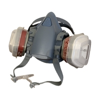 Masque à gaz demi-visage avec filtre à charbon actif de grade P100, respirateur en silicone 3 couches anti-poussière, anti-virus, anti-pollen, certifié CE
