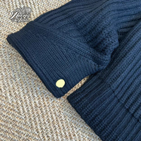 Pull en tricot à col rond en coton torsadé surdimensionné pull pour homme à motif de tricot côtelé imprimé personnalisable