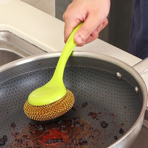 Éponge à récurer les casseroles à long manche, brosse à vaisselle écologique détachable en forme de balle pour le nettoyage de la cuisine - Product Image 2
