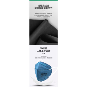 Mascarilla facial Baoweikang Kn90 9333 azul, paquete de 10 piezas, protección contra polvo y gases nocivos, prevención de epidemias, alta filtración - Product Image 5