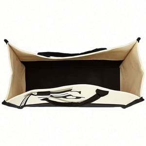 26 Letters Personalized <b>Initial</b> Canvas Beach <b>Bag</b> Reusable Classic Black and White Blank Canvas Tote Gift <b>Bag</b> With Custom Logo - Product Image 4