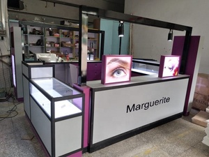 Bằng Gỗ MDF Lông Mày Đứng Trung Tâm Mua Sắm <span class=keywords><strong>Kiosk</strong></span> Lông Mày <span class=keywords><strong>Threading</strong></span> Kisok Nail Bar - Product Image 4