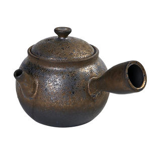 Théière <span class=keywords><strong>japonaise</strong></span> rétro en céramique à poignée latérale pour la maison, glaçure en fer doré, Kung Fu, théière de style moderne - Product Image 1