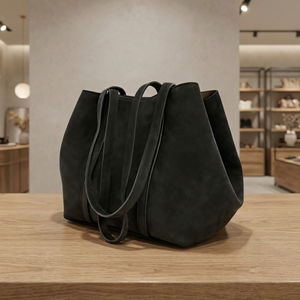 Pochette décontractée pour femme en cuir véritable de style européen BS INTERNATIONAL, avec bandoulière et fermeture éclair, pliable - Product Image 4