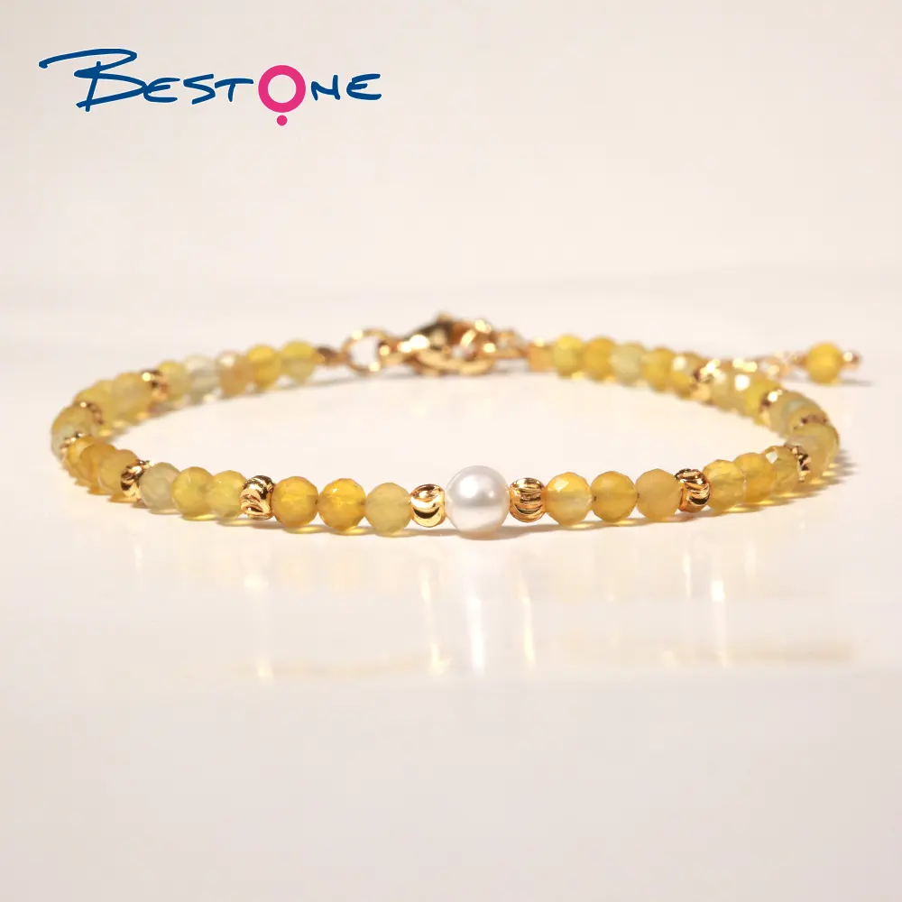 Nouveau Design Cuivre Plaqué Or Véritable Perles 3.5mm Pierres Précieuses Bijoux Perle D'eau Douce Réglable Bracelet Personnalisé pour les Femmes