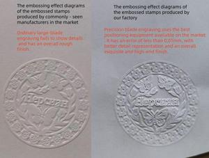 A4 giấy chứng nhận tài liệu con dấu công ty chính xác khắc biểu tượng tùy chỉnh thép không gỉ xử lý dập nổi tem - Product Image 2