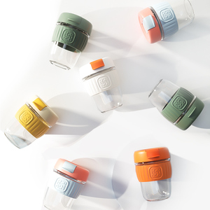 <span class=keywords><strong>Noticias</strong></span> transparentes Botellas de jugo de vidrio <span class=keywords><strong>con</strong></span> tazas de plástico PP Tapa de café y pajita - Product Image 5