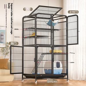 Yavru kediler için Modern ev Villa açık oturma odası <span class=keywords><strong>Pet</strong></span> malzemeleri sürdürülebilir yuva lüks çok katlı Metal kedi kafes - Product Image 1