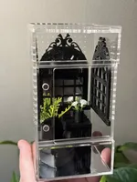 Conteneur d'élevage en verre acrylique transparent, terrarium pour araignées sauteuses, boîte pour tarantules, mantes, insectes, reptiles