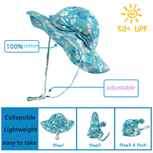 Chapeaux de Protection <span class=keywords><strong>solaire</strong></span> <span class=keywords><strong>pour</strong></span> bébé fille, bonnet de plage <span class=keywords><strong>pour</strong></span> enfant à large bord, UPF 50 + - Product Image 4