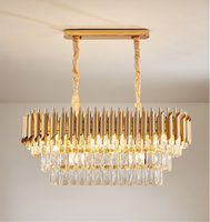 Lustre suspendu LED en cristal pour la maison, cristal K9 doré, NOUVEAU, style nordique moderne, rond, intérieur, noir, lampe suspendue en cristal pour salon