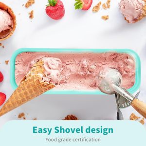 Bán buôn tái sử dụng hình chữ nhật đôi cách điện trong suốt PP nhựa Ice Cream container nắp hộp kem bồn tắm cho bánh mì - Product Image 2